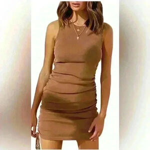 BTFBM ruched bodycon tank dress NWT size S